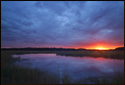 Sunset over the marsh in Newbury, Massachusetts.