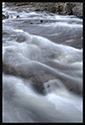 Closeup of the water running through Lower Ammonoosuc Falls in New Hampshire (US).