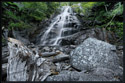 This 80 foot cascade is along the Falling Waters trail in Franconia Notch, NH (US). It's a 1.4 mile (one way) hike from the trail head with an altitude gain of 1,000 feet.